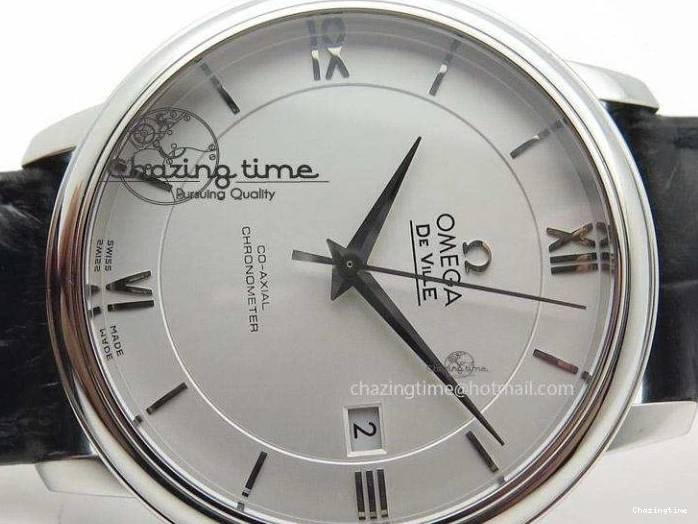 0501 Functional De Ville MK 1:1 Best Edition SS White Dial On Black Leather Strap A 8260